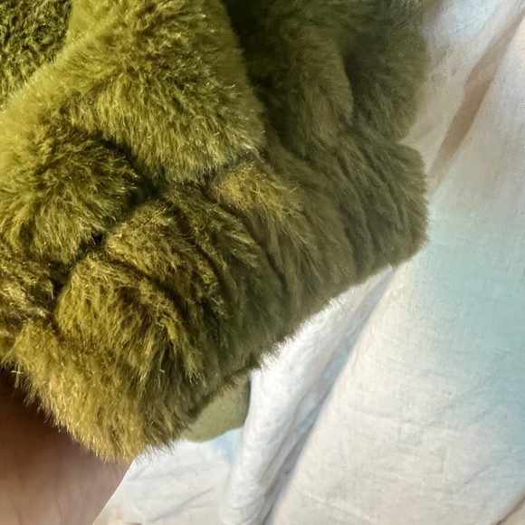 Be Proud By Bp. Gender Neutral Faux Fur Jacket In Olive Green M - Picture 15 of 16